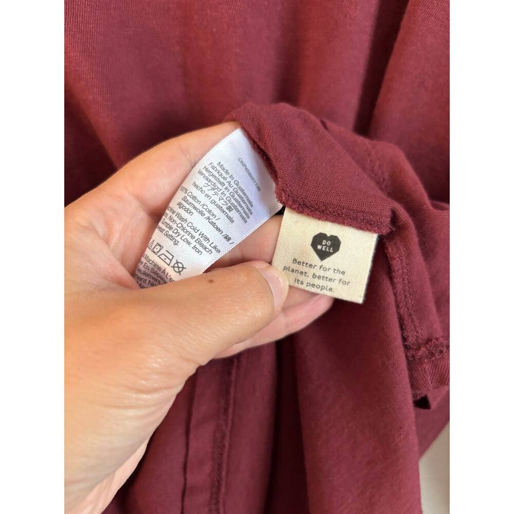 Madewell Women’s Oversized Long Sleeve Top 100% Cotton V Neck Red Size Small - Picture 7 of 7